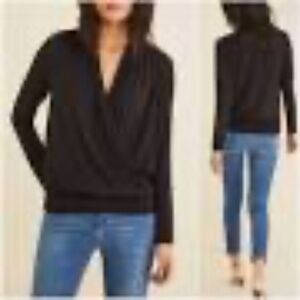 Amour Vert Angela Surplice Faux Wrap Banded Top - Anthracite (Heathered Charcoal